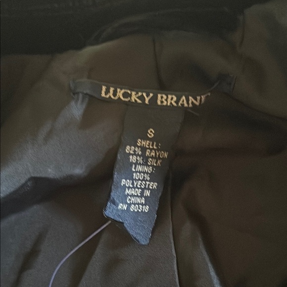 NWOT Lucky Brand Black Velvet Jacket Small - Picture 2 of 5